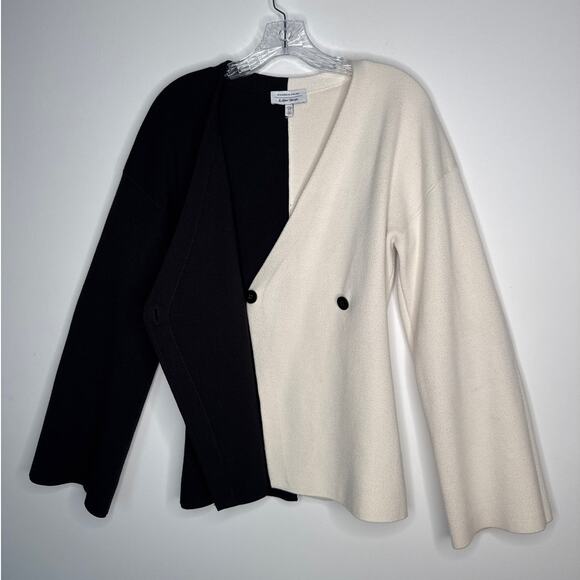 & Other Stories Stockholm Atelier Colorblock Wrap black & cream Cardigan XS - Picture 15 of 15